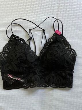 Black Lace Strappy Bralette - Women Intimates & Sleepwear